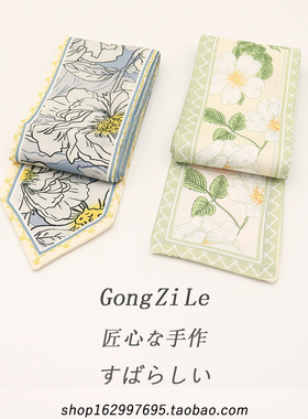 丝巾发带布艺法式花朵飘带