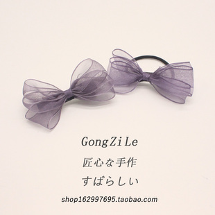 头绳蝴蝶结欧根纱小皮筋发夹ins一对发绳韩国简约森系复古 很仙