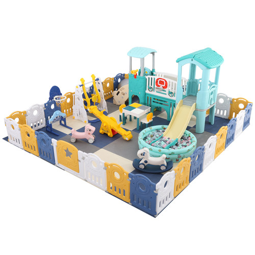儿童乐园设备宝宝小型家庭家用游乐场室内滑滑梯秋千婴儿游戏围栏