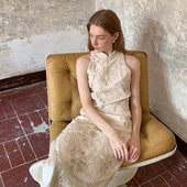 竹依依法式 原创小众设计高级感 连衣裙女夏季 复古中式 改良旗袍无袖