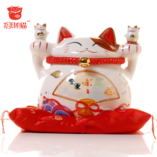 luckycat 招财猫摆件中号陶瓷存钱罐储蓄罐 店铺开业新年礼物