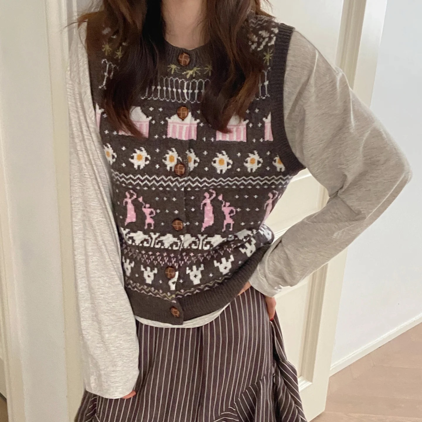 GARCON费尔岛圆领马甲叠穿背心