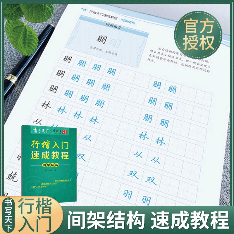 行楷入门素材教程间架结构蔡殿雷硬笔书法成人公务员字帖 钢笔字帖