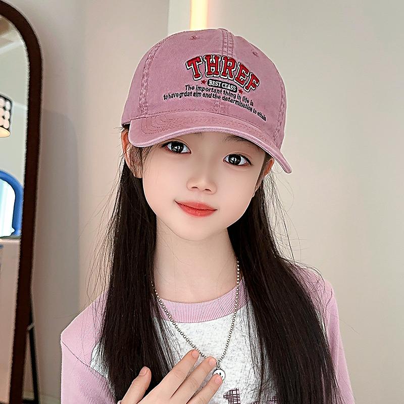 2025新款儿童帽子春秋季女童棒球帽韩版复古男童女孩百搭鸭舌帽潮