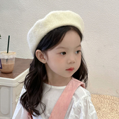 秋冬新款 儿童贝雷帽女童帽子洋气百搭宝宝蝴蝶结女孩画家帽公主潮