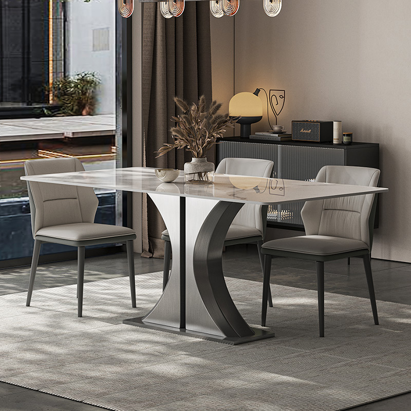 玛速意式极简德利丰岩板餐桌