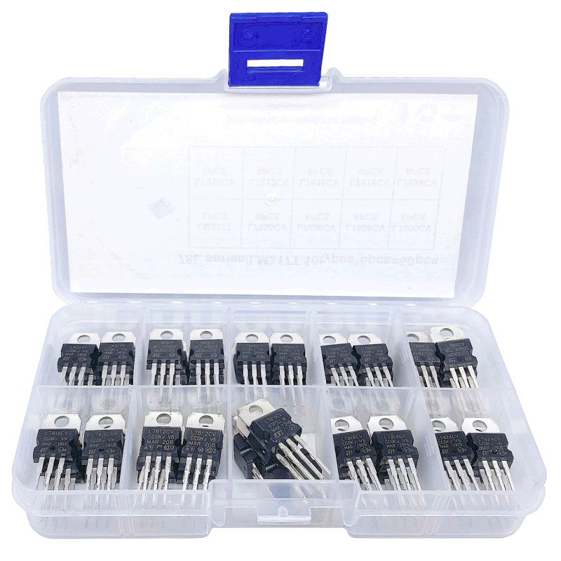 60个LM317T/L7805/06/08/09/10/12/15/18/24CV三端稳压集成块套装