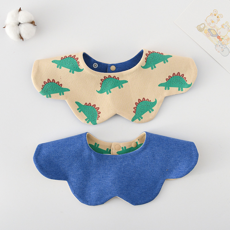 新款婴幼儿纯棉A类花瓣围兜韩版口水兜360度造型小围嘴双面口水巾