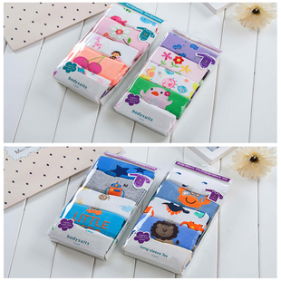 热卖卡特婴儿连体衣长袖三角哈衣5件装爬服休闲包屁衣春夏连体衣