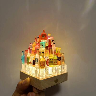 diy迷你小酒瓶城堡小夜灯摆件手工装饰灯送男友礼物生日毕业礼物