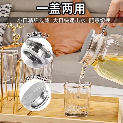 冷水壶玻璃耐高温凉水壶家用储水冷泡壶凉水杯大容量凉开水壶套装