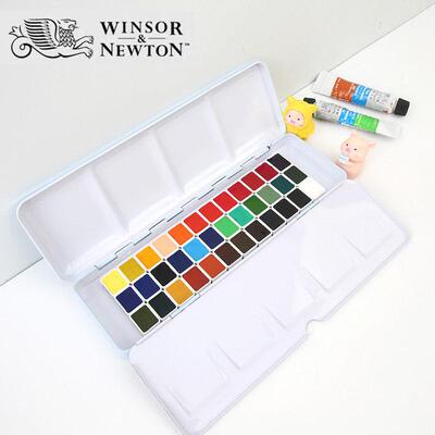 温莎牛顿水彩分装色色透明颜料绘画写生初学者手水粉套装铁盒