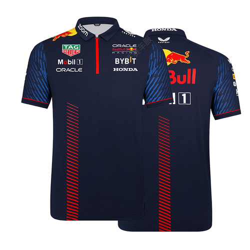 2023新品F1赛车服T恤红牛车队夏季短袖POLO衫维斯塔潘衣服男定制