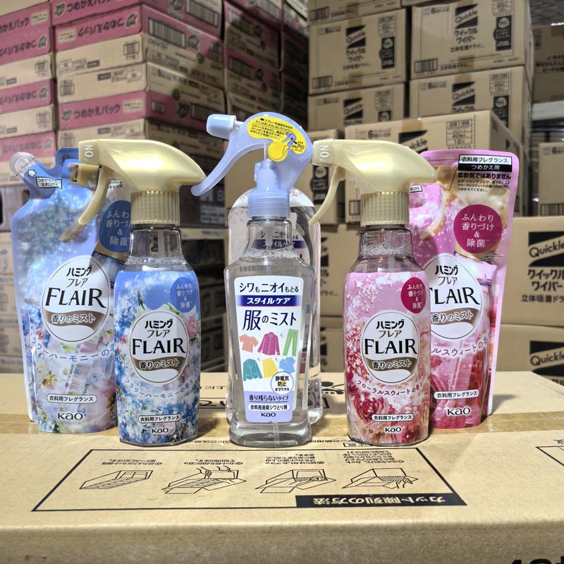 日本花王防静电喷雾衣物除味抗菌除臭抗皱除静电flair衣服柔顺剂