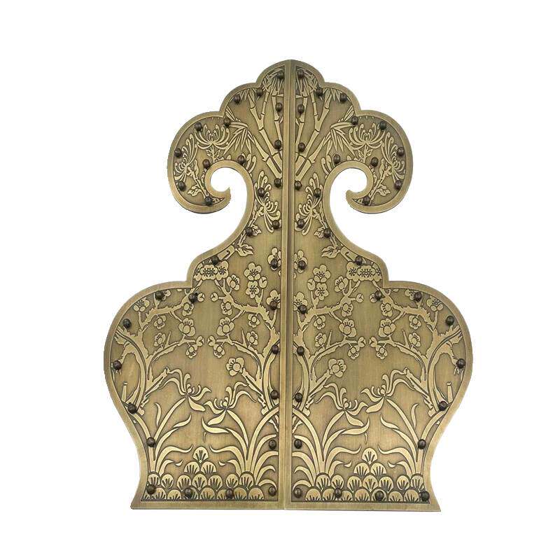 纯铜如意大门黄铜包角护角古建别墅寺庙木门护角四合院大门配件