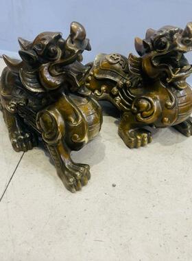 黄铜精品仿古做旧祥瑞财福貔貅摆件铜貔貅工艺品