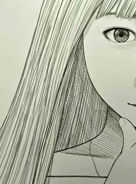 纯手工动漫素描手绘头像漫画画像定制真人照片代画设计肖像速写图