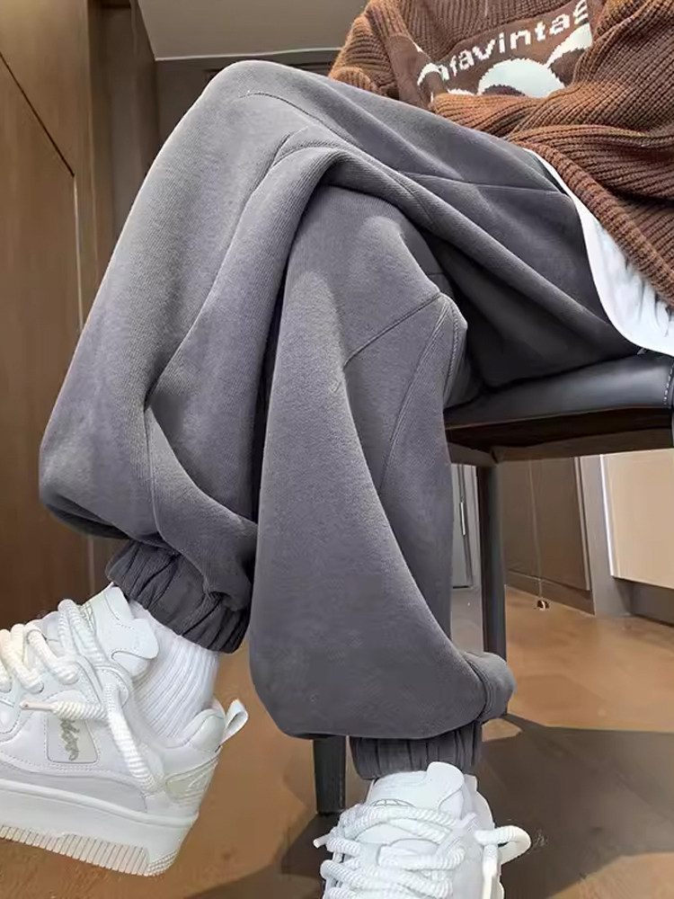 400g卫裤男春季2024新款束脚运动裤大码宽松直筒秋冬男款裤子