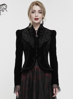 钢铁老爷夜店哥特魔术师演出原创女士外套大衣常规呢子黑色