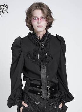 Devil Fashion恶魔时尚哥特暗黑男装刺绣流苏领带提花假领子AS214