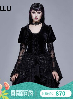哥特欧美复古宫廷暗黑公主裙蕾丝
