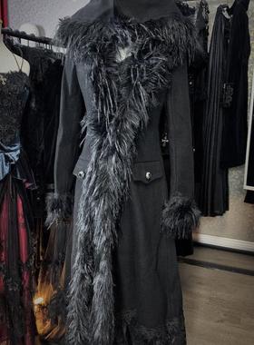 Devil Fashion恶魔时尚女装红色黑色冬日厚款大衣毛绒外套CT126