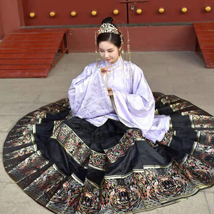 初遇原创汉服雀灵明制妆花马面裙长袄多色日常春夏秋款 现货接定制