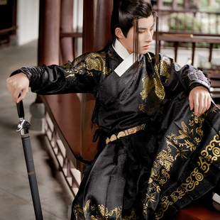 初遇原创汉服御风—明制汉服贴里曳撒复原重工织金花艺青鸟飞龙纹