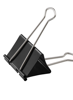 齐心 B3604 加大号黑色长尾票夹 （75mm）（6只）