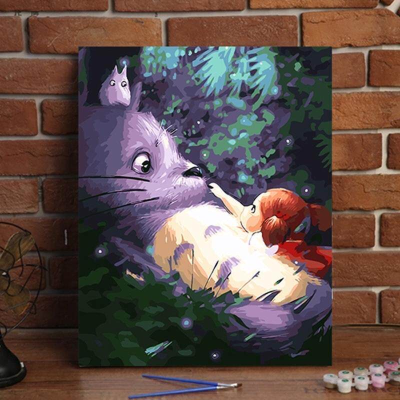 diy数字油画减压手工填充上色画涂色手绘填色装油彩饰画大鱼海棠