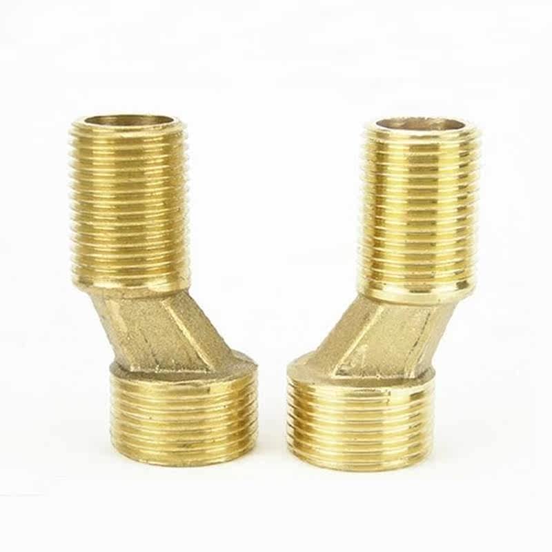 加长加厚曲脚铜淋浴龙头变径偏心螺丝花洒配件曲脚接头拐丝s弯