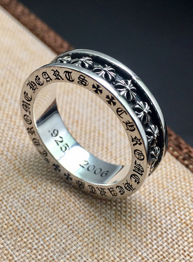 朋克风克罗伈十字花复古欧美教父摇滚风戒指