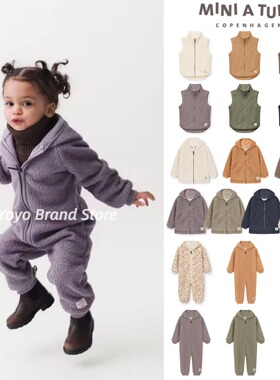 9折25秋冬Miniature泰迪夹克连体马甲摇粒绒保暖精灵帽连帽外套