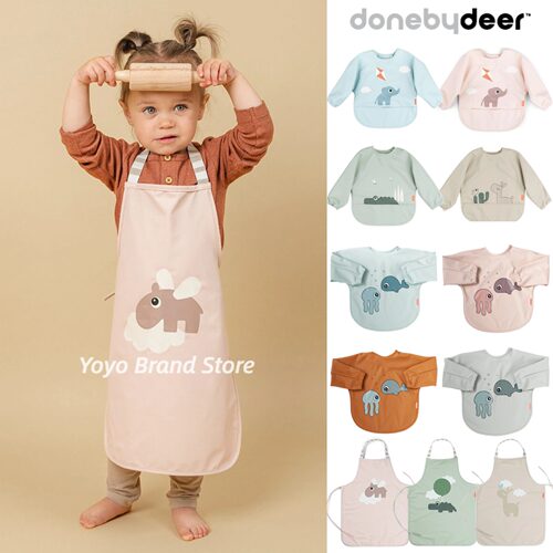 Donebydeer儿童罩衣围裙反穿衣