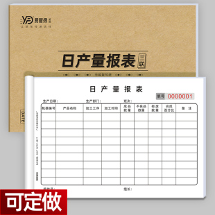 日产量报表二联三联员工产能表车间生产日报表个人计件单作业单据