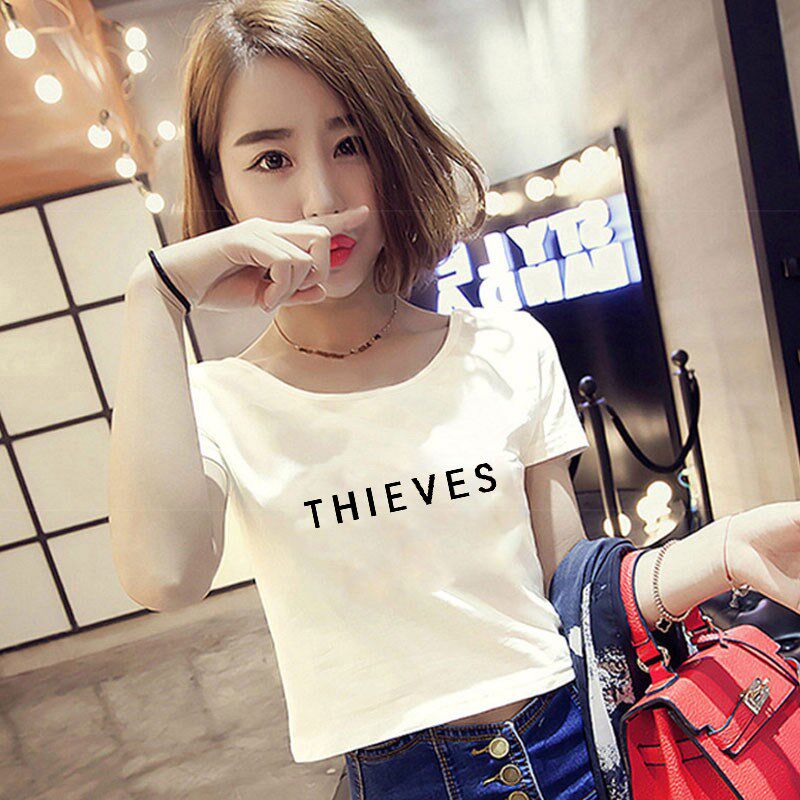 白色t恤短袖女装2021年夏季性感高腰露脐短款辣妹上衣体桖设计感|msdalam kategori Butik wanita / wanita, baju-T - dari Buy2taobao.com untuk memberikan perkhidmatan ejen Taobao profesional membeli