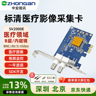 中安视讯SV2000E标清影片采集卡AV/S_video图像B超工作站BNC模拟