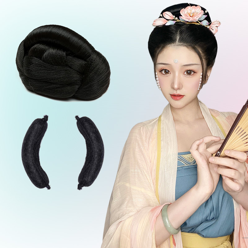 古装假发垫发器新手牛角包古风
