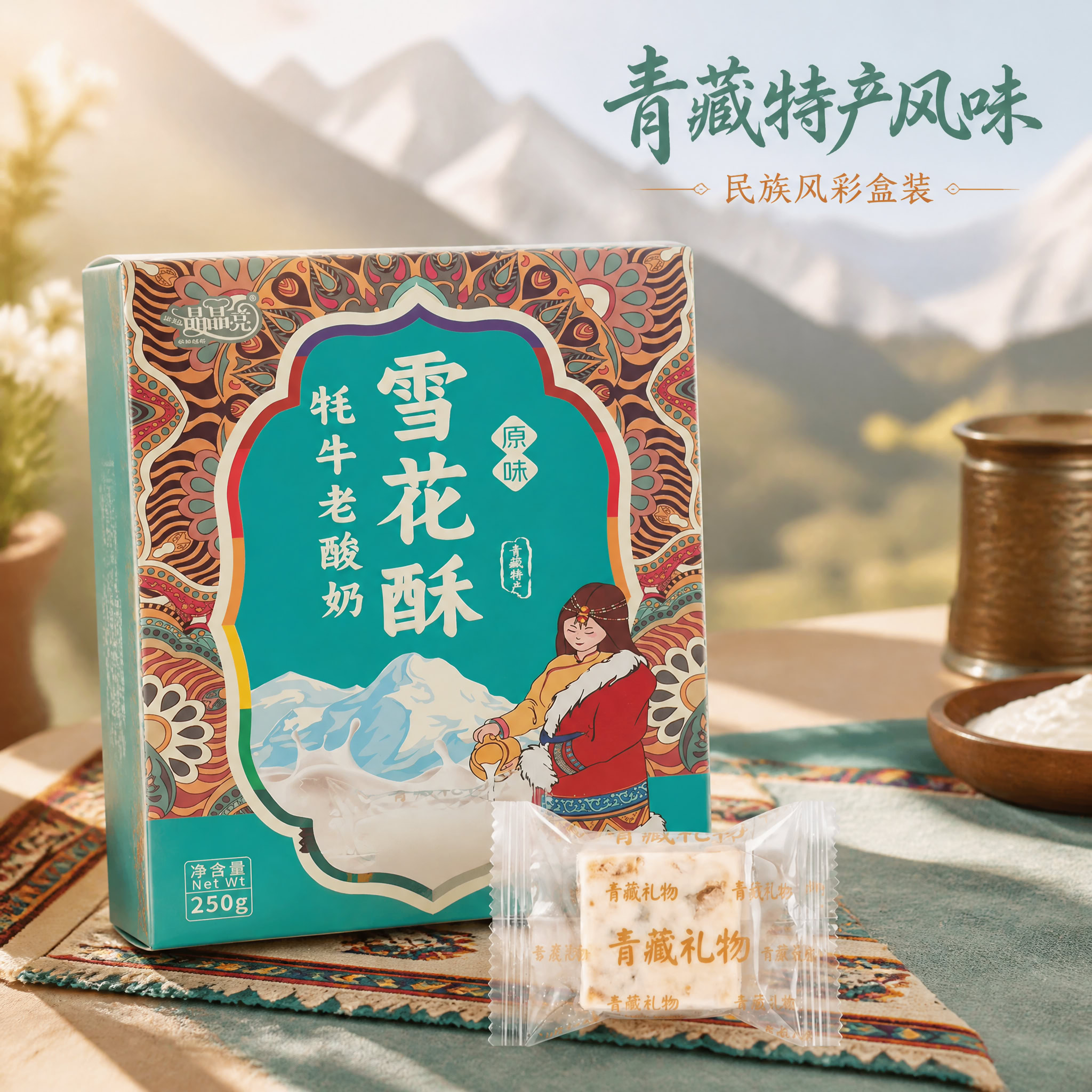 青海特产晶晶亮牦牛老酸奶雪花酥小吃零食传统新中式糕点休闲食品