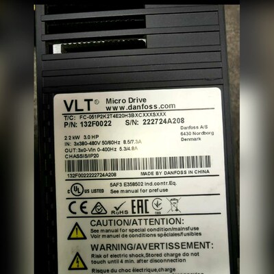132F0022(380V2.2KW) 丹佛斯VLT变频 议价