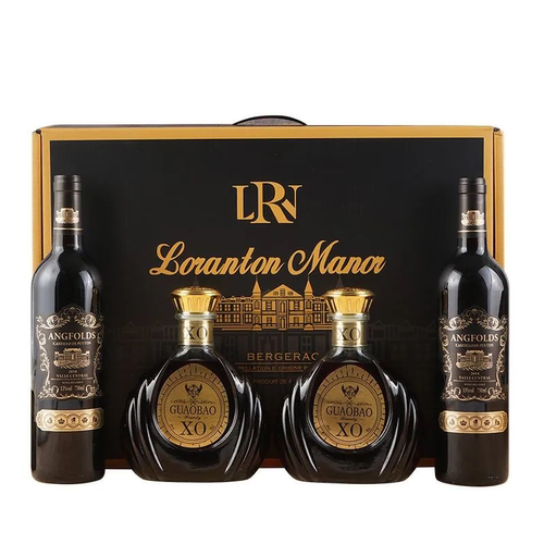 佩顿城堡干红双支+古澳堡xo白兰地红酒礼盒 500ml*2瓶+750ml*2瓶