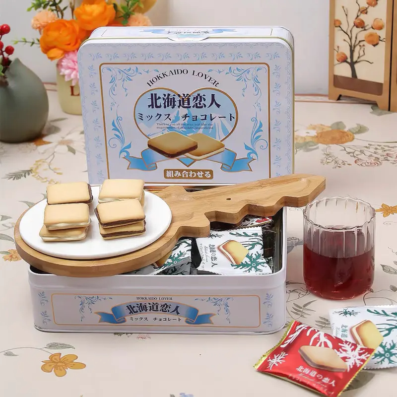 台湾进口日式北海道恋人夹心饼干礼盒装黑白巧克力味360g节日送礼