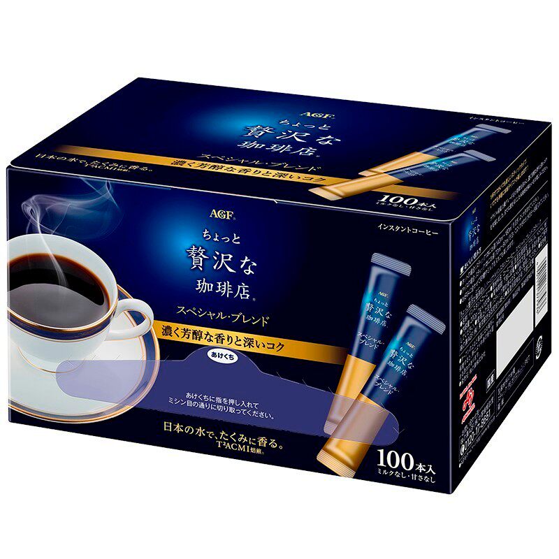 AJINOMOTO/味之素 AGF奢华咖啡店 特制混合风味 黑咖啡条状100支