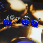 钉 Deakin＆Francis纯银珐琅字母袖 生日礼物 袖 口扣袖 扣男法式 衬衫