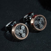 口钉铁马今歌 衬衫 扣男法式 玫瑰金袖 英国Deakin&Francis机械齿轮袖