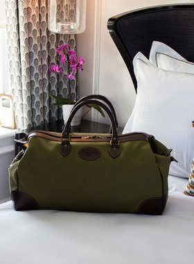 ettinger帆布旅行包油蜡牛皮大容量英伦户外露营休闲度假行李收纳