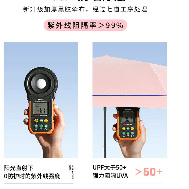 黑胶遮阳伞防晒太阳伞超轻袖珍五折伞防紫外线三折叠口袋晴雨伞女在类目 居家日用, 伞/雨具/防雨/防潮, 伞中 - 来自Buy2taobao.com提供专业的淘宝代购服务