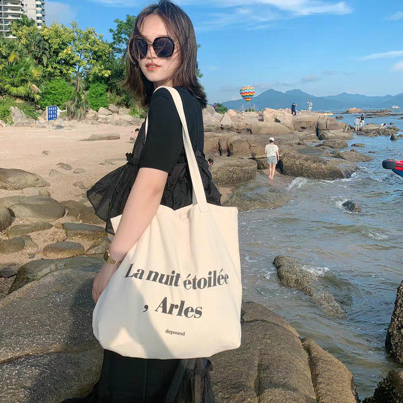 韩国chic原宿风帆布包日系ins少女帆布袋女式文艺学生百搭大书包