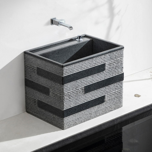 冠石汇天然大理石落地式拖把池