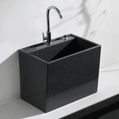 冠石汇石材拖把池家用洗地拖盆双驱动带坐式 水龙头阳台户外污水池